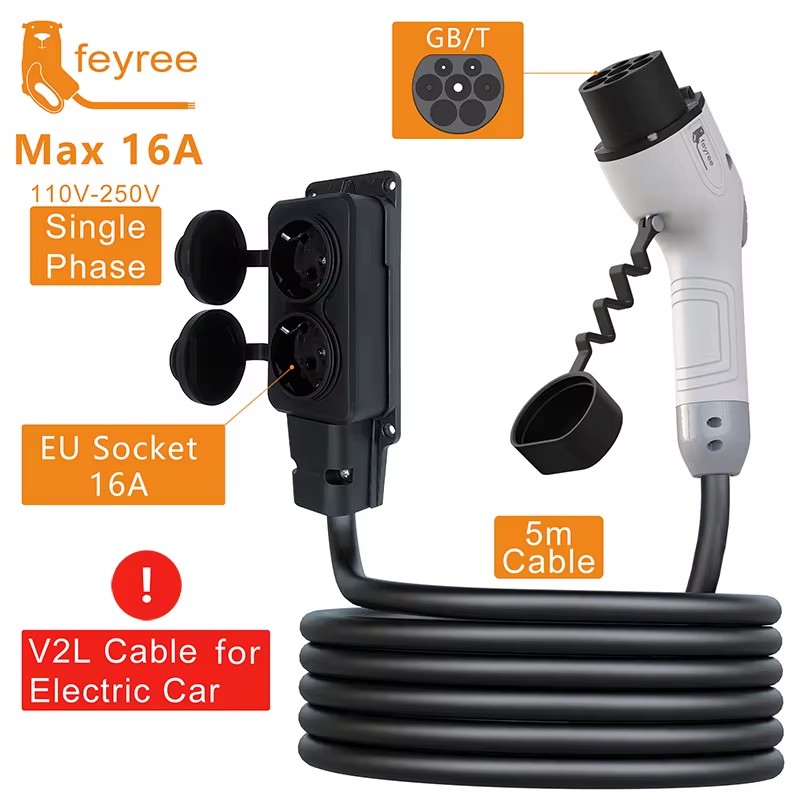 Outdoor Power Station - Cable de Descarga Feyree V2L, Enchufe