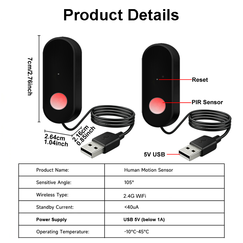 Sensor de Movimiento PIR WiFi  - Energy Monitor Meter reseña y precio