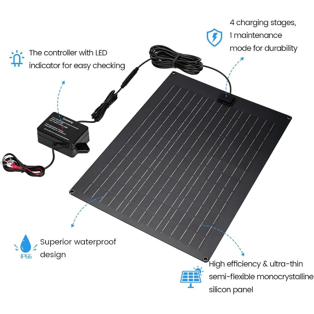 Cargador y Mantenedor de Bater - Solar Panel reseña y precio