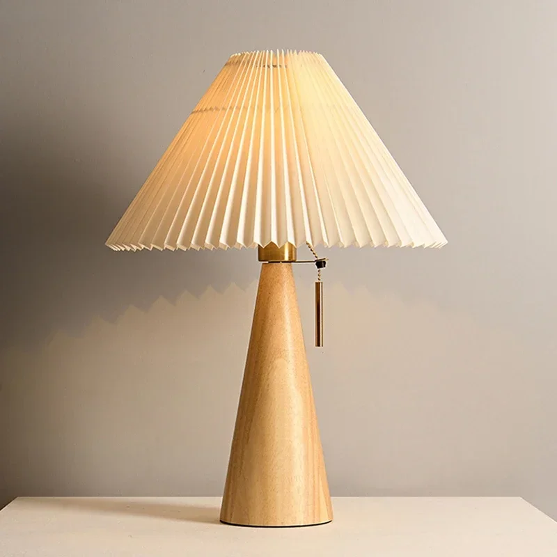 Lámpara de mesa plisada retro, - Solar Lamp reseña y precio